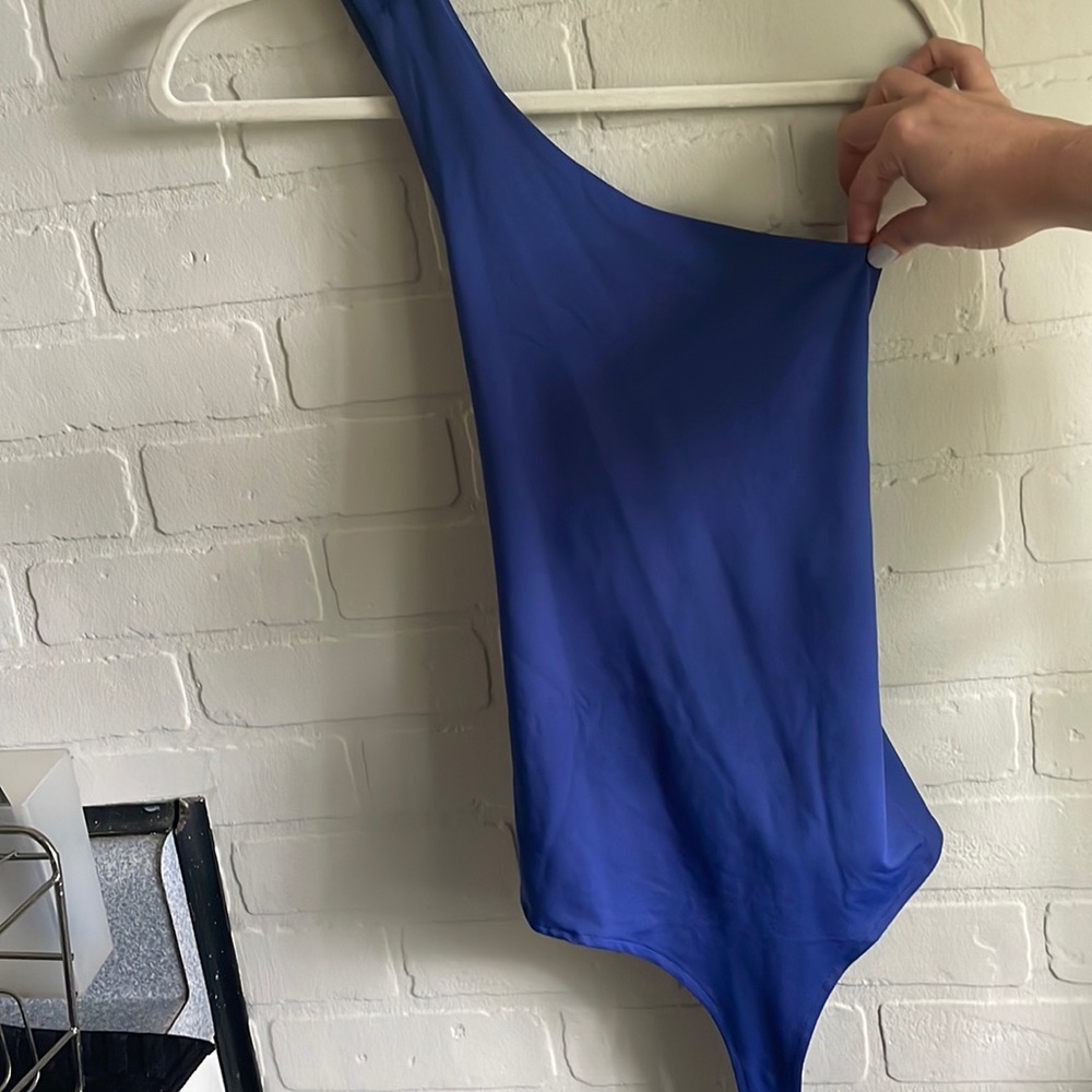 Royal Blue One Shoulder Bodysuit: Small